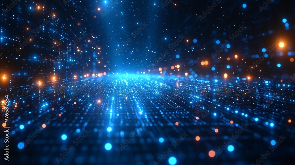 Obraz premium Abstract Blue and Orange Lights Background