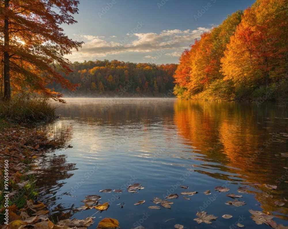 Obraz premium autumn landscape with lake