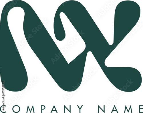 Creative Abstract Initial Letter NX Logo Design photo