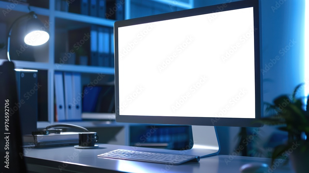 Fototapeta premium A blank document template displayed on a computer screen with placeholders