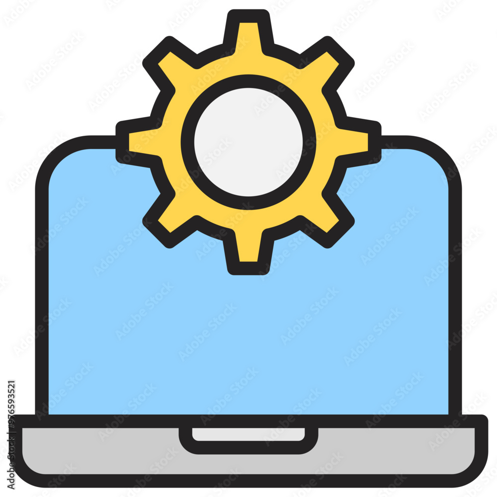 Development icon with line color style Development icon with line color style