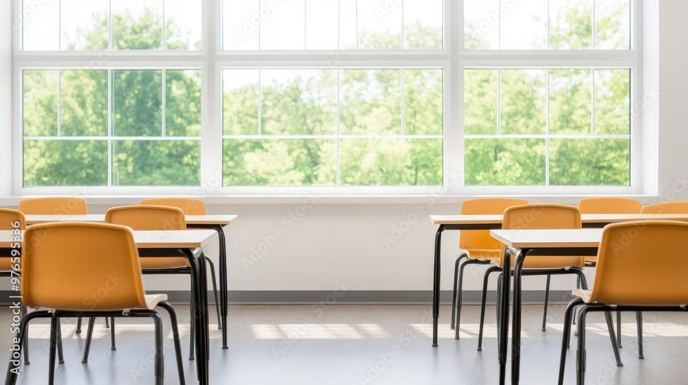 A bright and airy classroom with natural light and students participating in an interactive lesson, classroom, natural light, interactive lesson