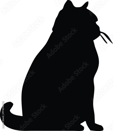 Cat or paw silhouette animal. black cats silhouette. Kitten