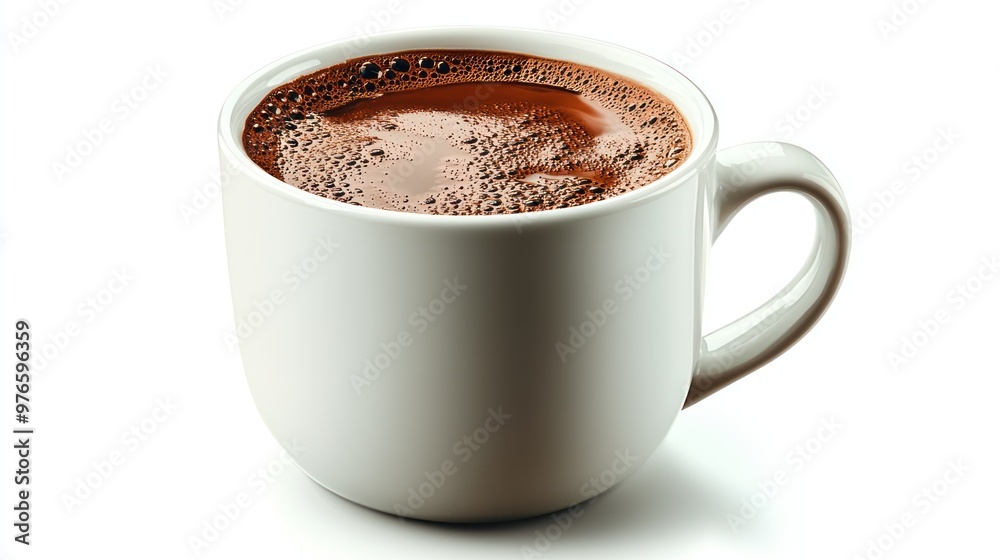 A cup filled with rich, frothy coffee ready to be enjoyed. A cup filled with rich, frothy coffee ready to be enjoyed.