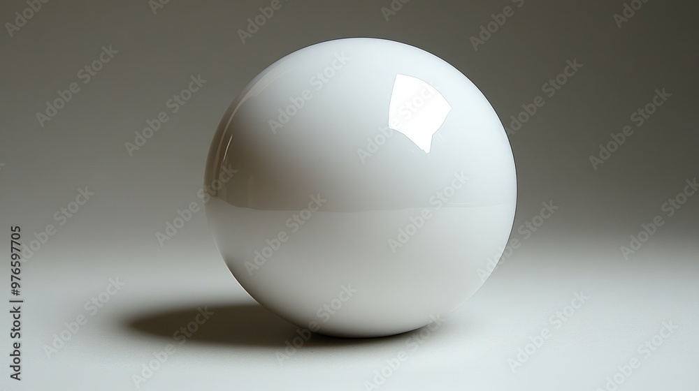 A smooth, reflective white sphere on a neutral background. A smooth, reflective white sphere on a neutral background.