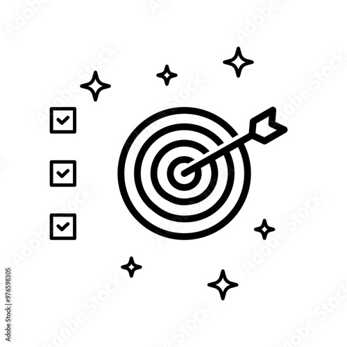 target with arrows and checklist