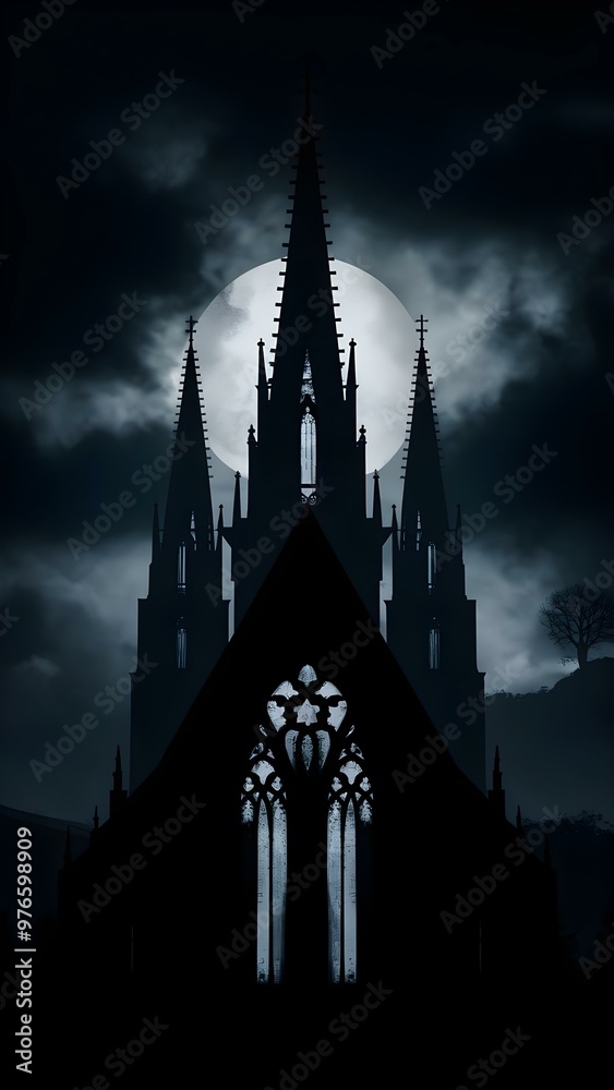 Fototapeta premium Gothic church in the night