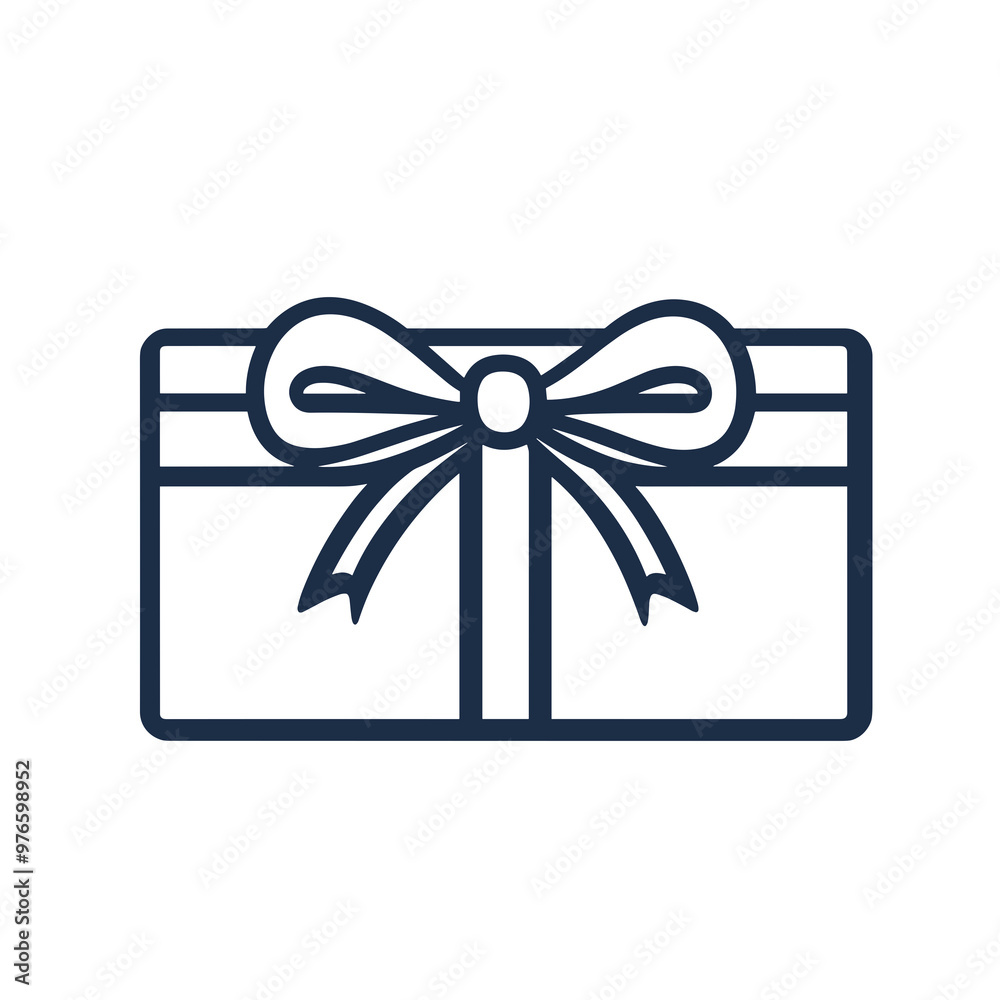 This graphic features a minimalist design of a gift box adorned with a bow, ideal for conveying festive themes or celebrations This graphic features a minimalist design of a gift box adorned with a bow, ideal for conveying festive themes or celebrations