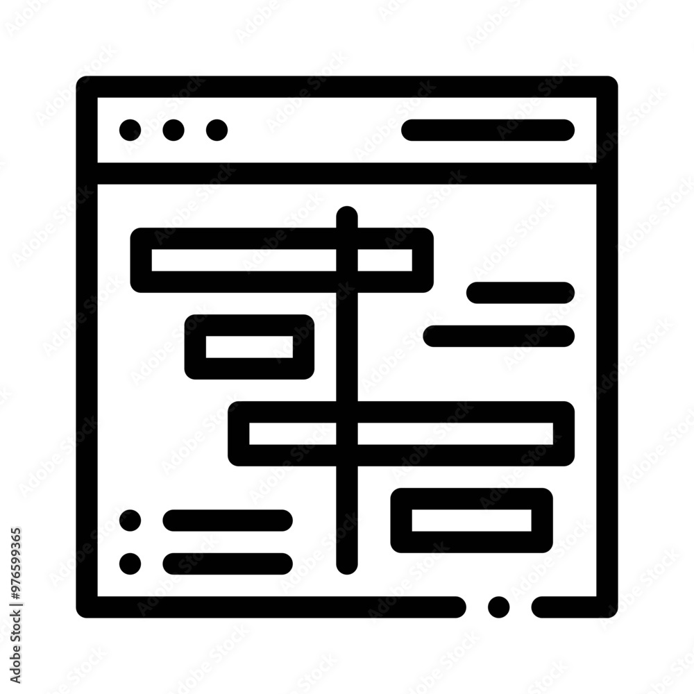 Gantt chart line icon Gantt chart line icon