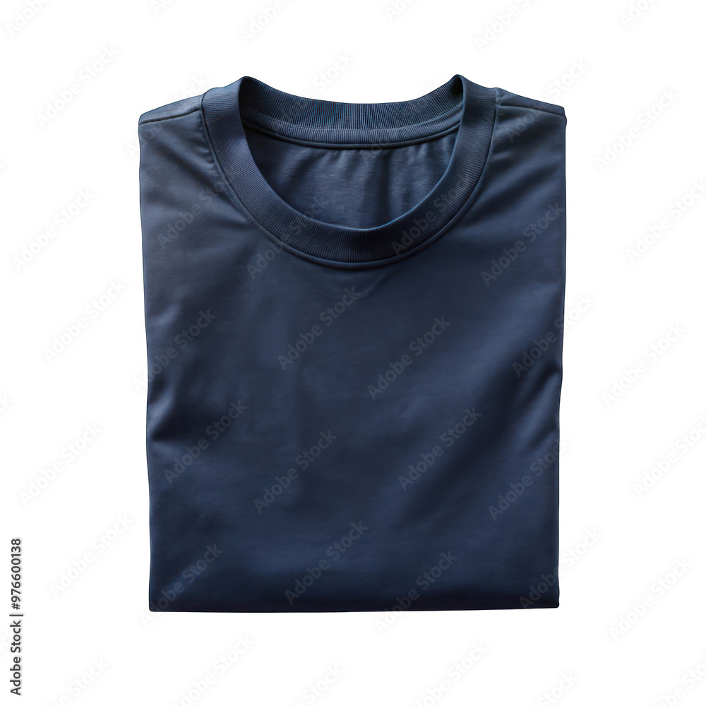 Dark blue folded t-shirt isolated on transparent background Dark blue folded t-shirt isolated on transparent background