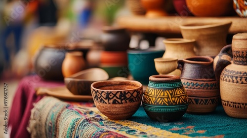 Vivid Latin American Pottery and Textiles with Intricate Designs