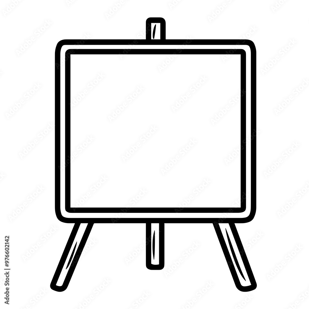 A blank canvas rests on a sturdy easel, awaiting the artist’s creativity in a brightly lit studio space during the day A blank canvas rests on a sturdy easel, awaiting the artist’s creativity in a brightly lit studio space during the day