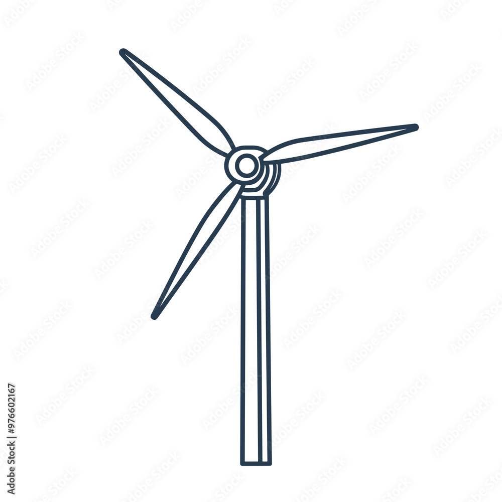 A minimalistic line drawing of a wind turbine stands tall, symbolizing the advancement of renewable energy and a commitment to sustainability A minimalistic line drawing of a wind turbine stands tall, symbolizing the advancement of renewable energy and a commitment to sustainability