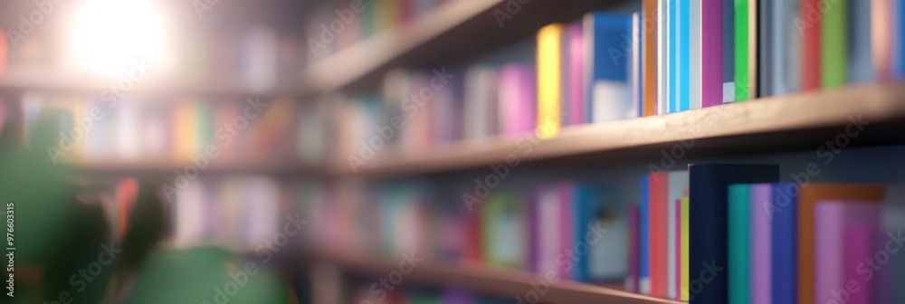 A bookshelf filled with an array of colorful books is lit by a soft light, creating an inviting atmosphere that suggests knowledge, learning, and intellectual exploration. A bookshelf filled with an array of colorful books is lit by a soft light, creating an inviting atmosphere that suggests knowledge, learning, and intellectual exploration.