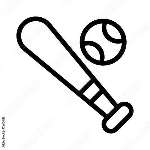 Canvas Print baseball line icon