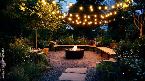 Stunning Outdoor Lighting Installation with Elegant LED String Lights Perfect for Backyards and Garden Parties