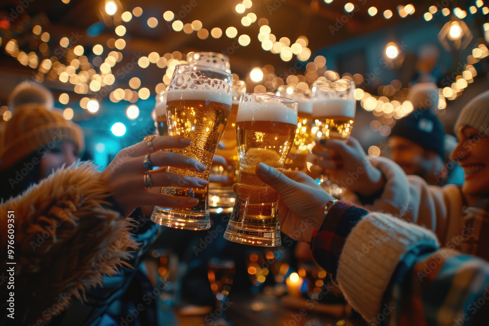 Raise a beer glass in the bar Raise a beer glass in the bar