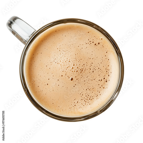 Wallpaper Mural cappuccino coffee isolated on white background, top view, view from above, delicious cappuccino coffee drink in glass cup hot beverage, for cafe, coffee shop, menu PNG Torontodigital.ca