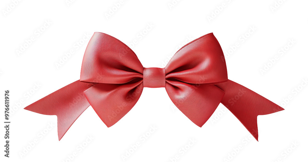 Elegant Red Ribbon Bow on Transparent Background Elegant Red Ribbon Bow on Transparent Background
