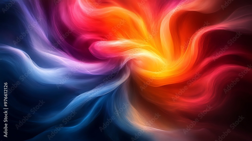 Abstract swirl of vibrant colors in red, yellow, blue and purple hues. Abstract swirl of vibrant colors in red, yellow, blue and purple hues.