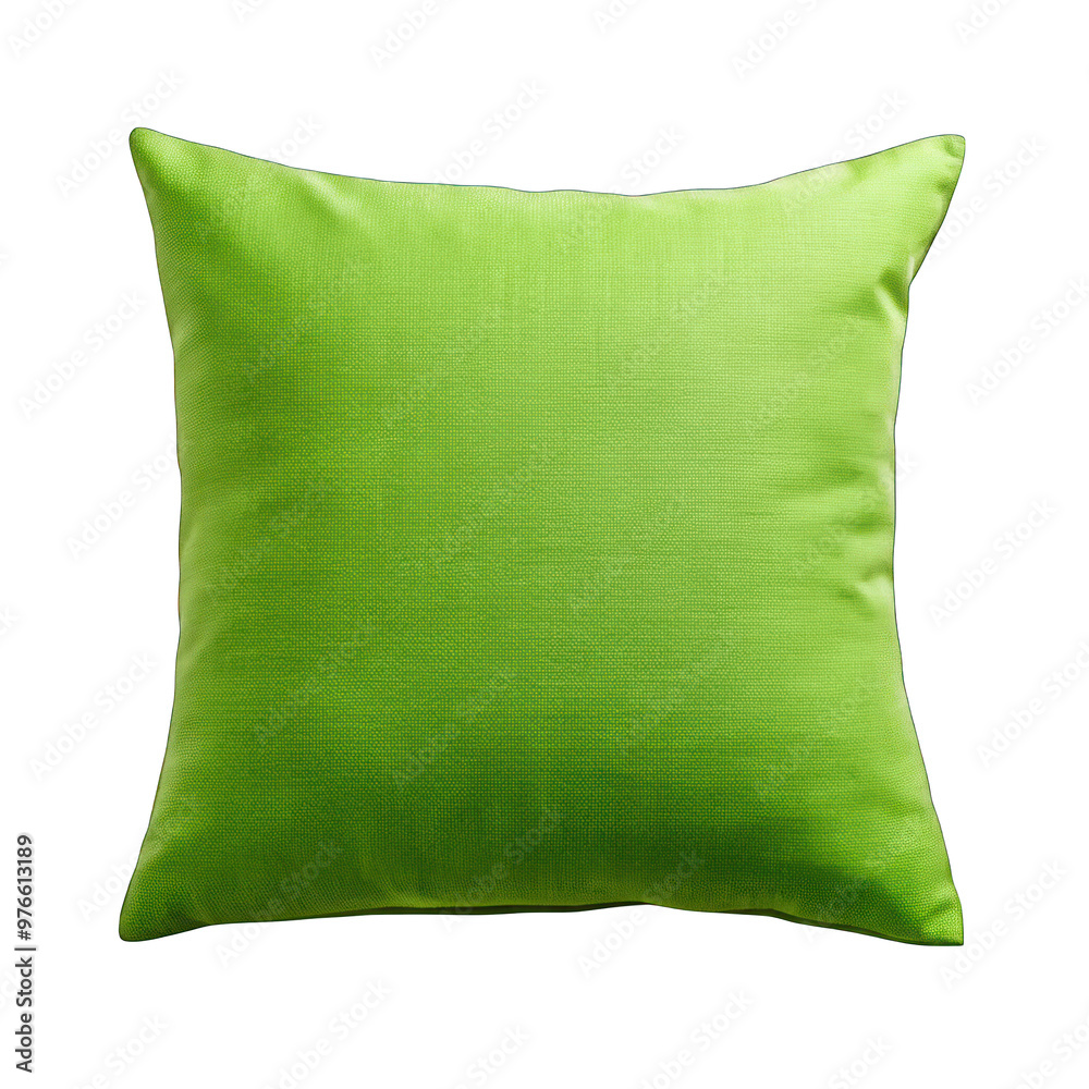 Green pillow isolated on transparent background