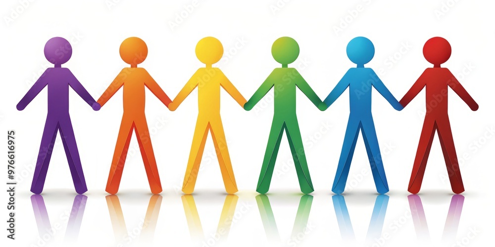 Arms intertwined, hearts beating as one, these hand-holding stick figures represent the unshakeable power of friendship Arms intertwined, hearts beating as one, these hand-holding stick figures represent the unshakeable power of friendship