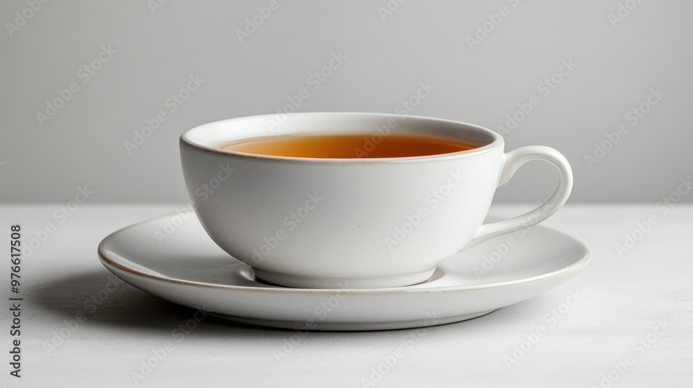 A simple cup of tea on a saucer, highlighting warmth and comfort. A simple cup of tea on a saucer, highlighting warmth and comfort.