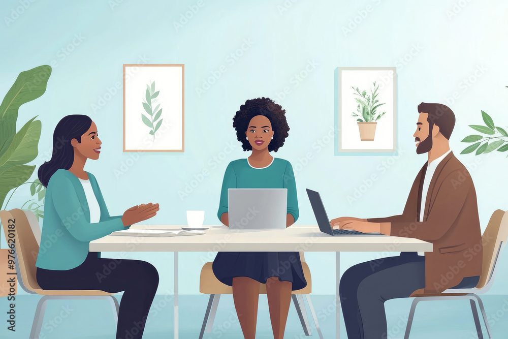 Colleagues who are talking in the office Colleagues who are talking in the office
