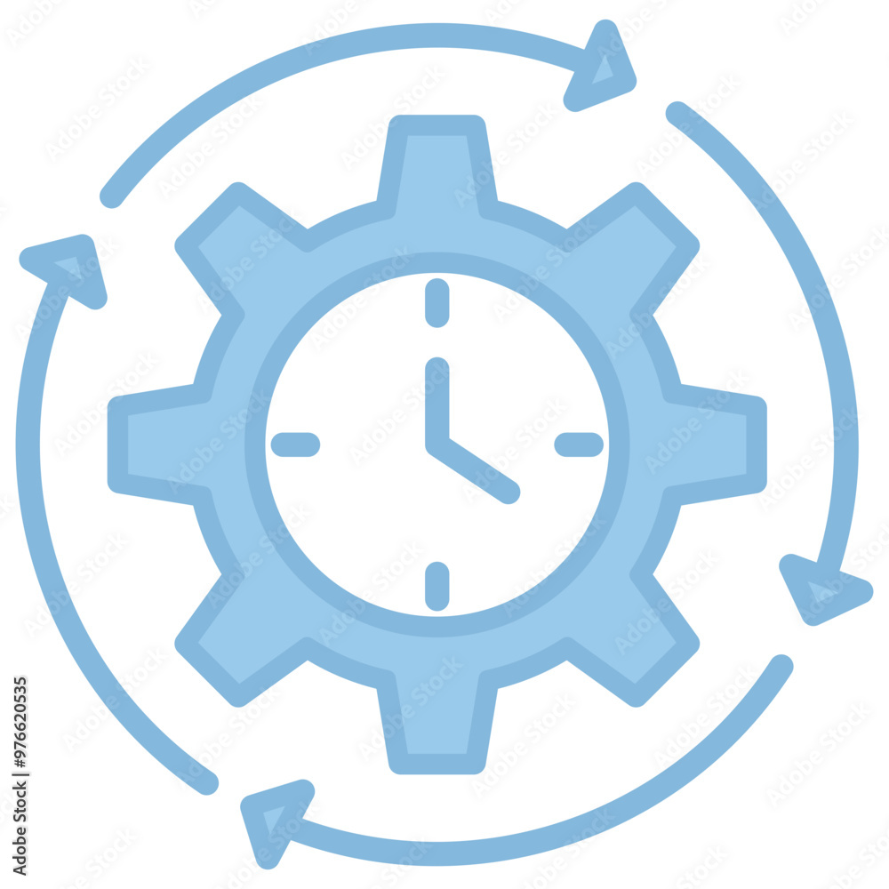 Time management icon with line color style Time management icon with line color style