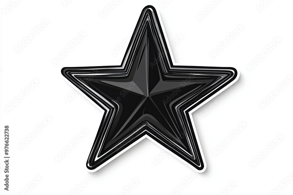 Obraz premium Black star isolated on white background.