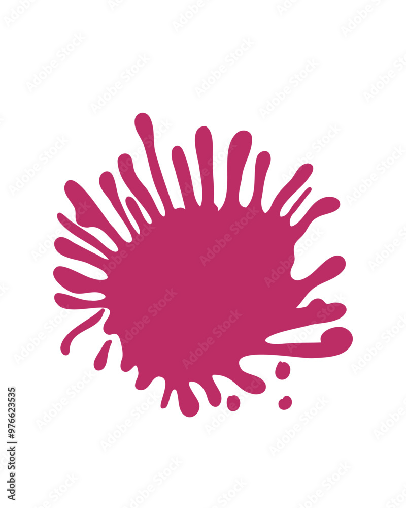 Bright crimson spot or splash on a white background Bright crimson spot or splash on a white background