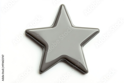 Grey star isolated on white background.