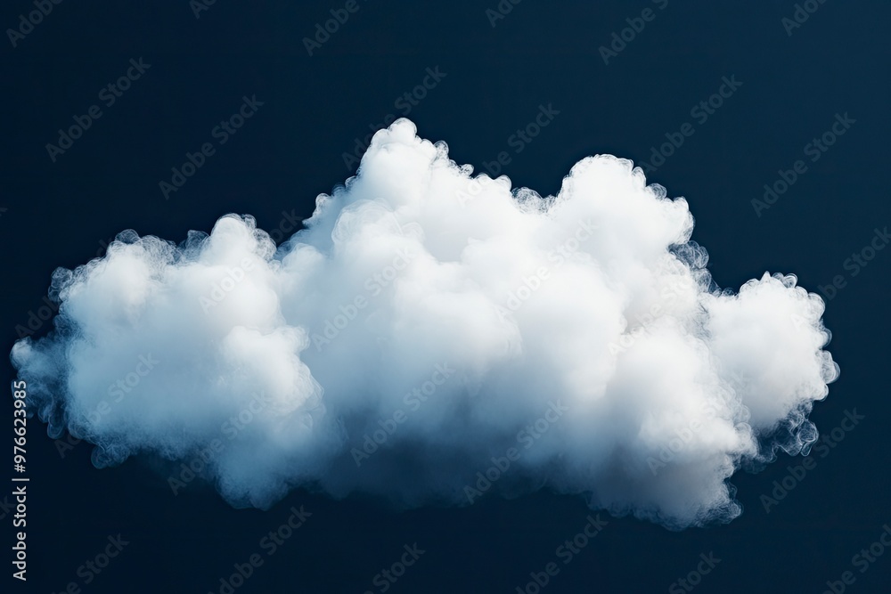 Naklejka premium Cloud Isolated on Black Background,Abstract Sky with Fluffy White Cloudy,Nature illustration elements for Spring,Summer,Group of Smoke, Cloud bubble,Cloud Comping Shape , ai