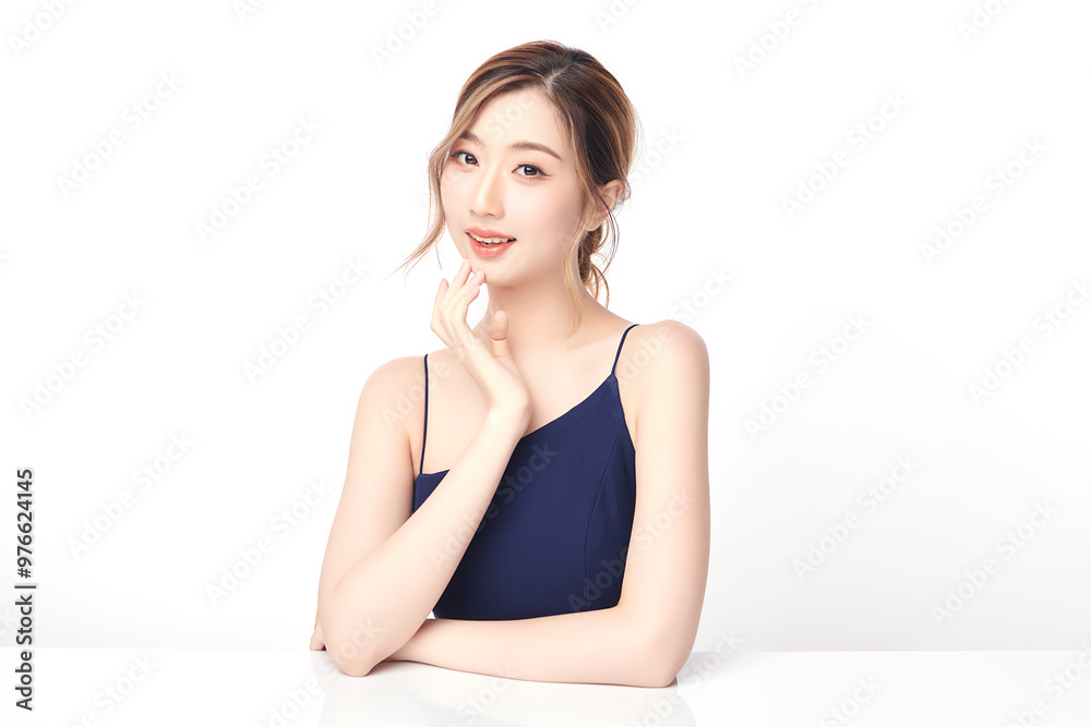 Beautiful young asian woman with clean fresh skin on white background, Face care, Facial treatment, Cosmetology, beauty and spa, Asian women portrait. Beautiful young asian woman with clean fresh skin on white background, Face care, Facial treatment, Cosmetology, beauty and spa, Asian women portrait.