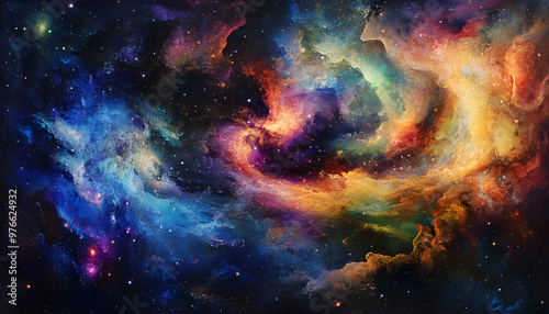 Galaxy Dreamscape: A vibrant, colorful galaxy with swirling stars and nebulae, evoking a sense of cosmic wonder.