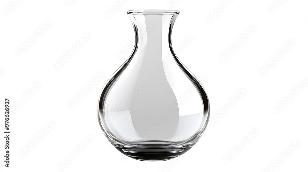 empty glass vase isolated on white background empty glass vase isolated on white background