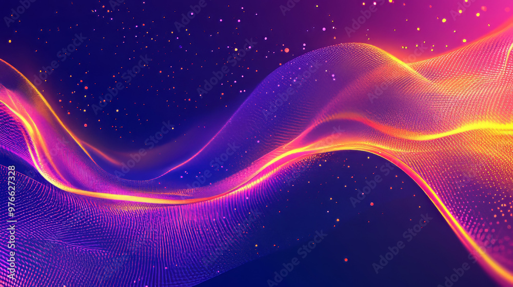 Live breaking news banner displayed on a background of glowing wavy lines. Ideal for business or technology news presentations. Vector illustration. Live breaking news banner displayed on a background of glowing wavy lines. Ideal for business or technology news presentations. Vector illustration.