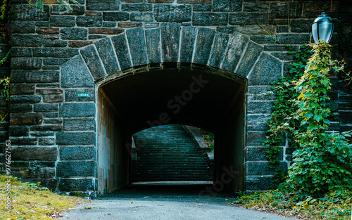 dark tunnel in park