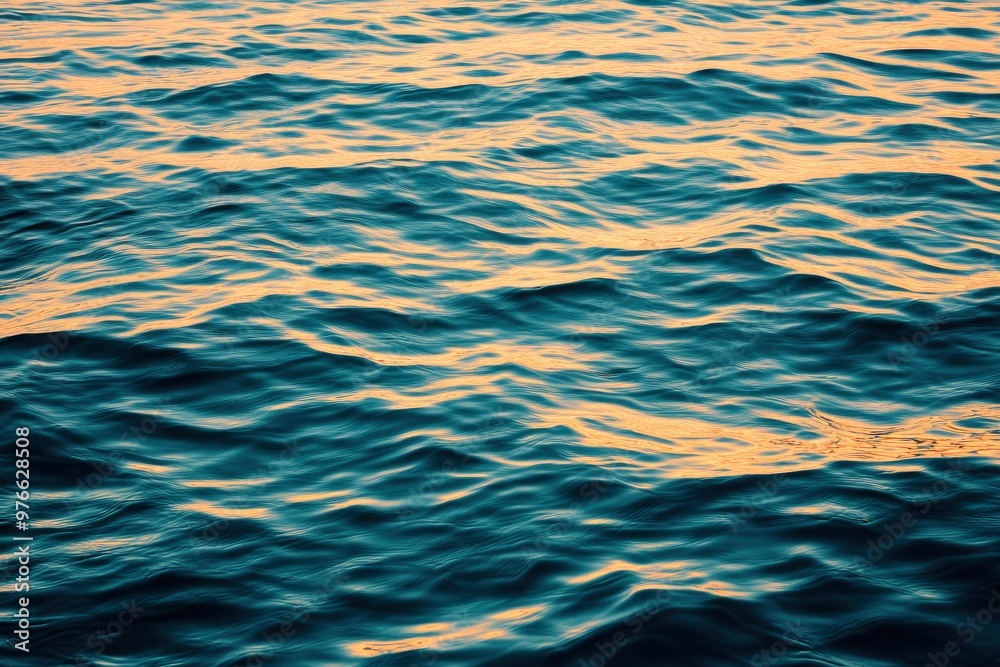 Water background texture. Sea surface in sunset light. Breezy wavy seawater. Sea water texture. Teal blue ocean view. Fresh water of lake. Relaxing natural photo wallpaper. Still water surface, ai Water background texture. Sea surface in sunset light. Breezy wavy seawater. Sea water texture. Teal blue ocean view. Fresh water of lake. Relaxing natural photo wallpaper. Still water surface, ai