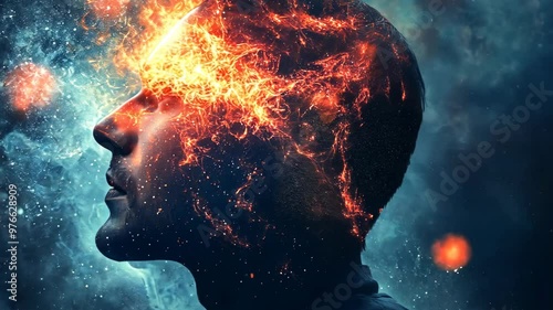 Exploring the depths of human consciousness in a cosmic journey through the mind at night