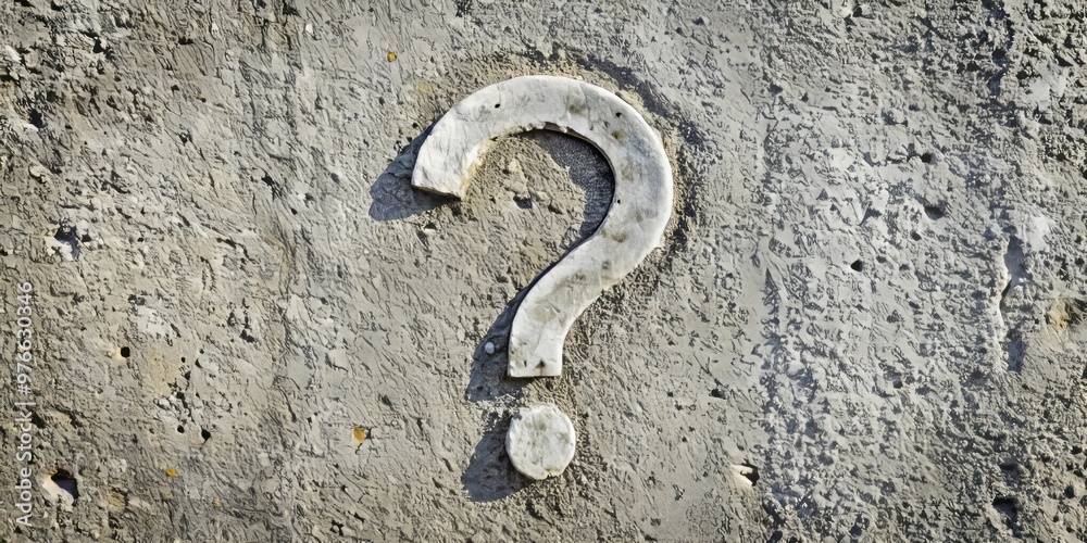 Photo & Art Print Greek question mark, worn and weathered, stands out ...