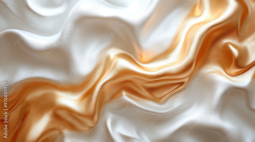 Obraz premium Elegant Abstract Gold and White Texture with Ample Blank Space for Your Creative Projects and Designs