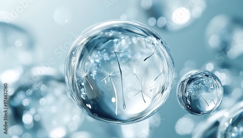 Wallpaper Mural A close-up of glass spheres filled with water, creating an abstract and artistic background Torontodigital.ca