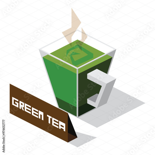 isometric coffee cup graphic element