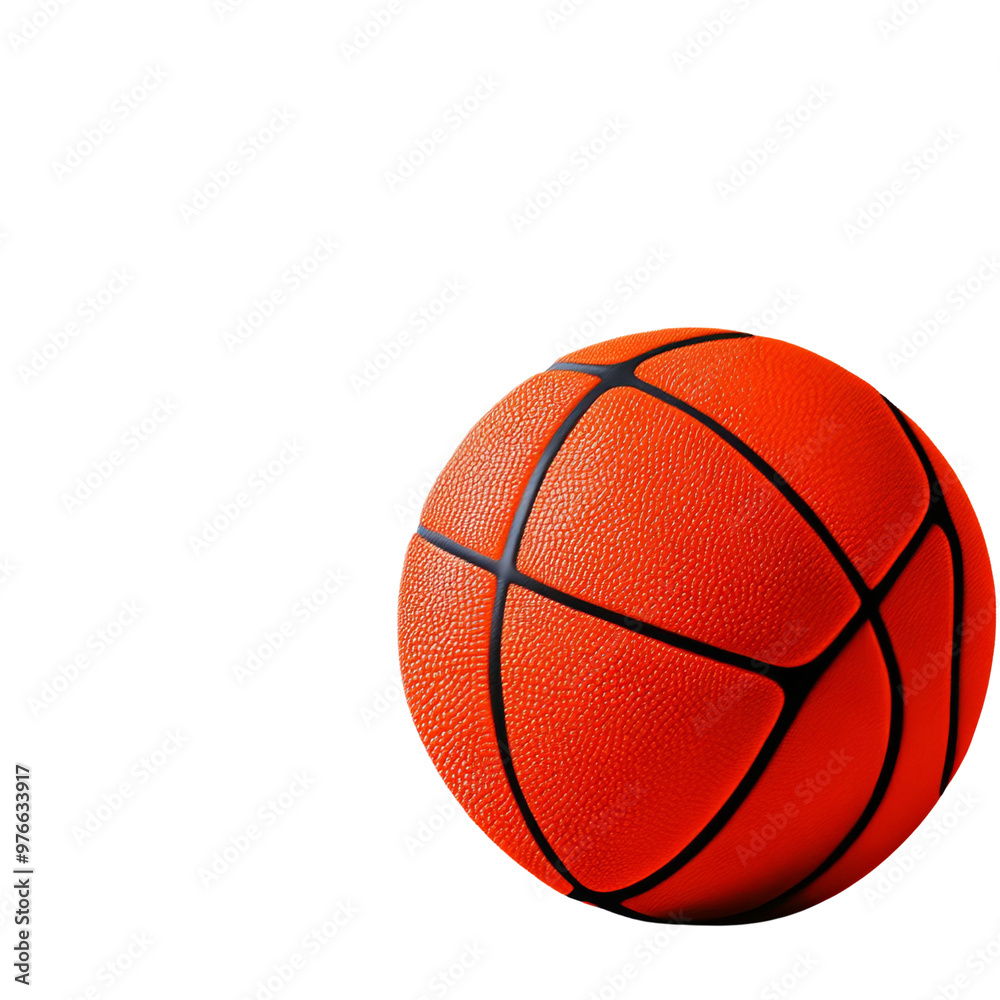 Fototapeta premium A vibrant orange basketball on a plain background, perfect for sports-themed designs and athletic imagery.