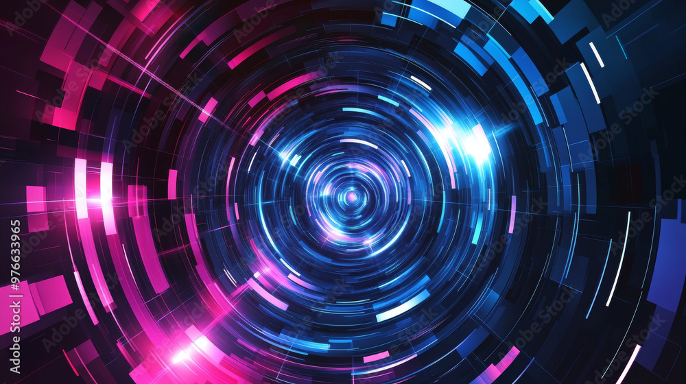 Abstract circular geometric background. Vector illustration of light speed. Concept of space science fiction travel, warp, teleportation, and hyper-speed jump effects. Abstract circular geometric background. Vector illustration of light speed. Concept of space science fiction travel, warp, teleportation, and hyper-speed jump effects.