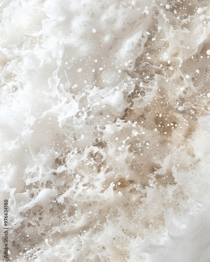 image captures dynamic movement of ocean waves, showcasing white foam and splashes against sandy backdrop, evoking sense of tranquility and natural beauty image captures dynamic movement of ocean waves, showcasing white foam and splashes against sandy backdrop, evoking sense of tranquility and natural beauty
