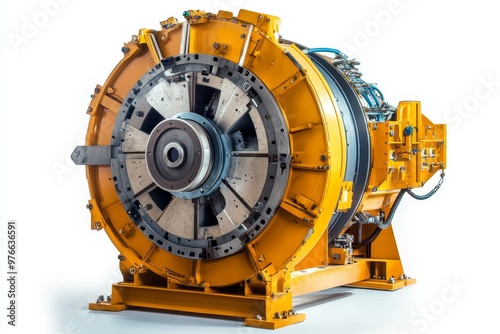 Industrial Tumbling Machine: Heavy Duty Manufacturing Equipment, showcasing powerful rotating drum for processing, large-scale production, robust design, precision engineering, and industrial automati photo