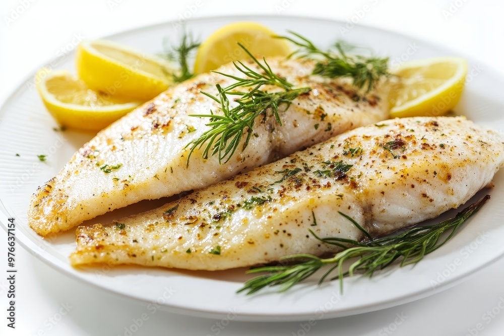 Lemon Garlic Tilapia: A healthy and flavorful seafood dish, featuring pan-seared tilapia fillets seasoned with lemon, garlic, and herbs, served with fresh lemon wedges. Lemon Garlic Tilapia: A healthy and flavorful seafood dish, featuring pan-seared tilapia fillets seasoned with lemon, garlic, and herbs, served with fresh lemon wedges.