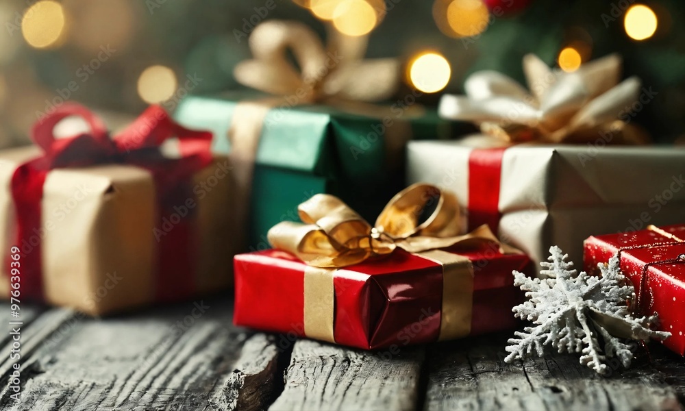 Christmas border with xmas tree and gifts wit copy space Christmas border with xmas tree and gifts wit copy space